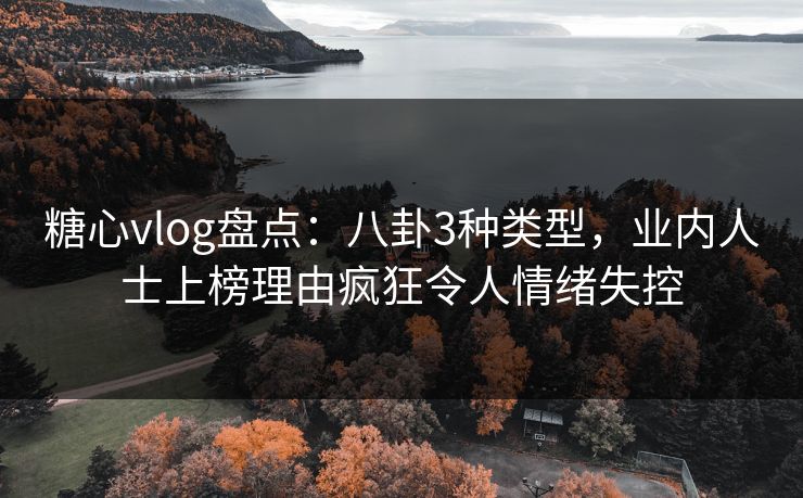 糖心vlog盘点：八卦3种类型，业内人士上榜理由疯狂令人情绪失控