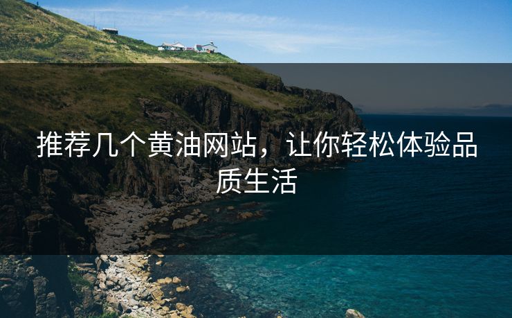 推荐几个黄油网站，让你轻松体验品质生活