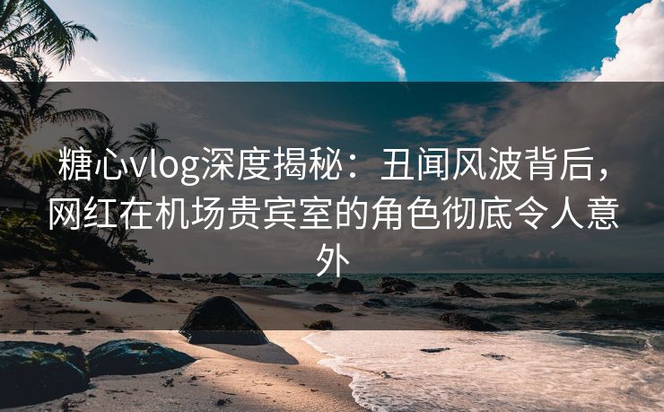 糖心vlog深度揭秘：丑闻风波背后，网红在机场贵宾室的角色彻底令人意外